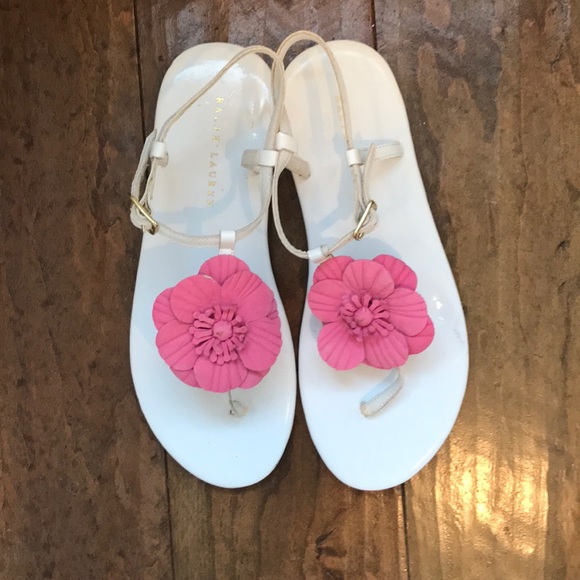 big flower flip flops